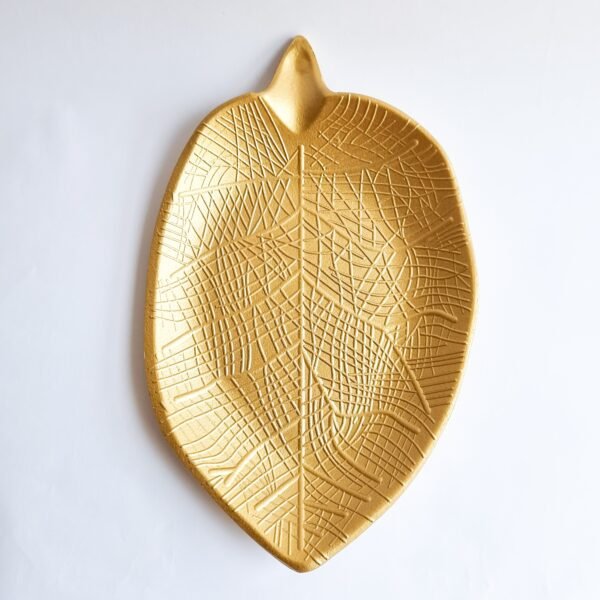 Centro de Mesa Madera Hoja Dorada  Setx2 35x22 cm; 25X14 cm - Imagen 2