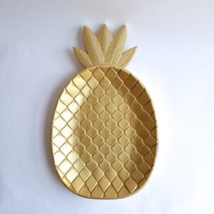 Centro de Mesa Madera Piña Dorada Grande 35cm