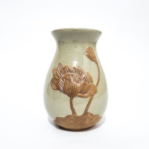 Florero Craquelado Beige Tallo 10cm