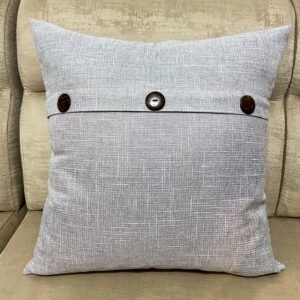 Funda Cojin Gris Cinta Botones 45x45cm