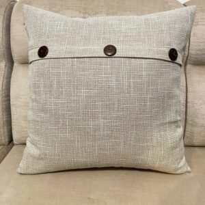 Funda Cojin Cinta Botones Capuchino 45x45cm