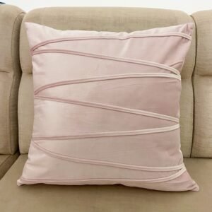 Funda Cojin Terciopelo Rosa ZigZag 45x45cm