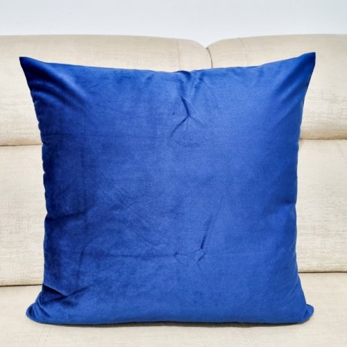 Funda Cojin Liso Terciopelo Azul 45x45cm