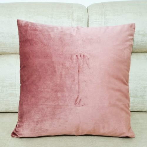 Funda Cojin Liso Terciopelo Rosa Vieja 45x45cm