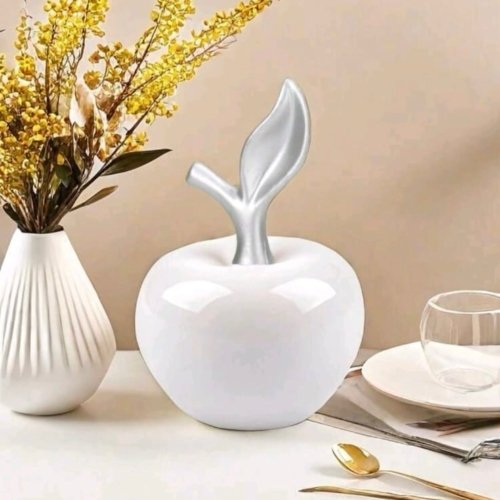 Figura Manzana Blanca/Gris 12 cm