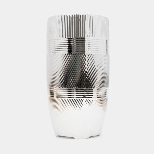 Jarrón Plata Aghata Geométric 28x15cm
