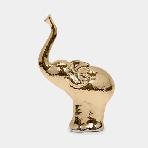 Figura Dorado Elefante Sahir Trompa 20×13 cm