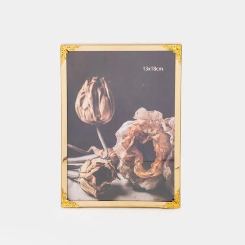 Portarretrato 13×18 cm Borde Dorado Aluminio